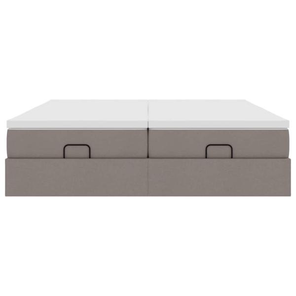 Ottoman-Bett mit Matratzen Taupe 160x200 cm Stoff
