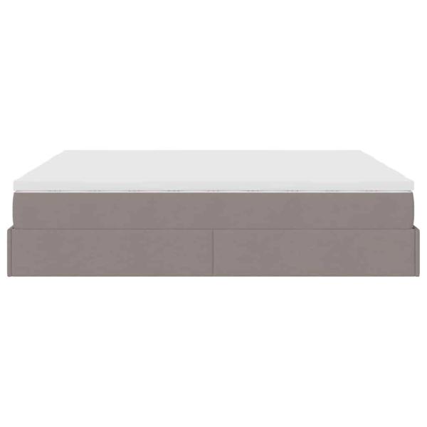 Ottoman-Bett mit Matratzen Taupe 160x200 cm Stoff
