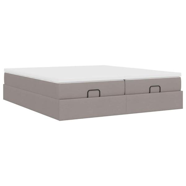 Ottoman-Bett mit Matratzen Taupe 160x200 cm Stoff