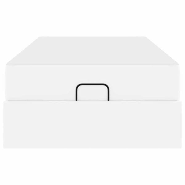 Bettgestell mit Matratze Reinweiß 80 x 200 cm Kunstleder