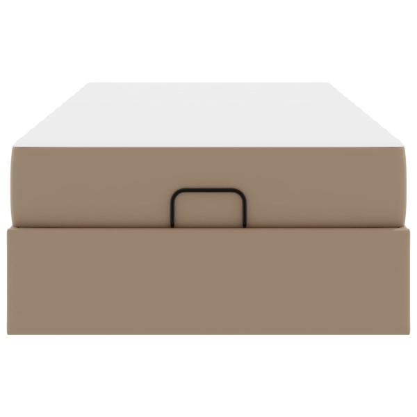 Bettgestell mit Matratze Cappuccino 90 x 190 cm Kunstleder