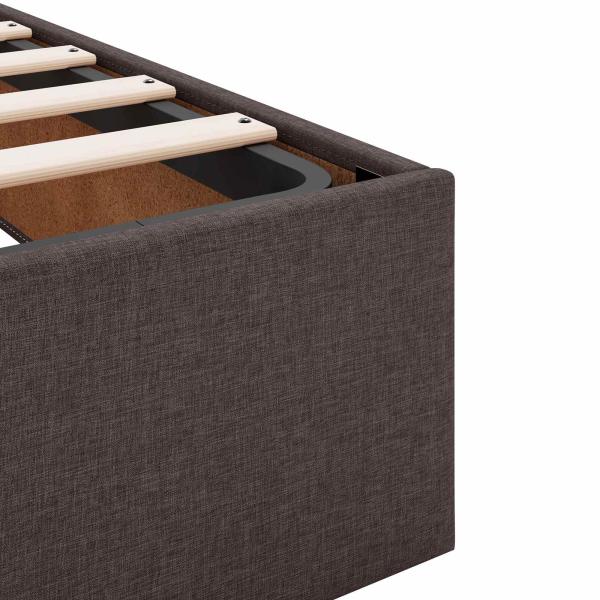 Bettgestell mit Matratze Dunkelbraun 80 x 200 cm Stoff