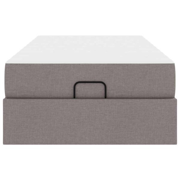 ARDEBO.de - Bettgestell mit Matratze Taupe 90 x 190 cm Stoff