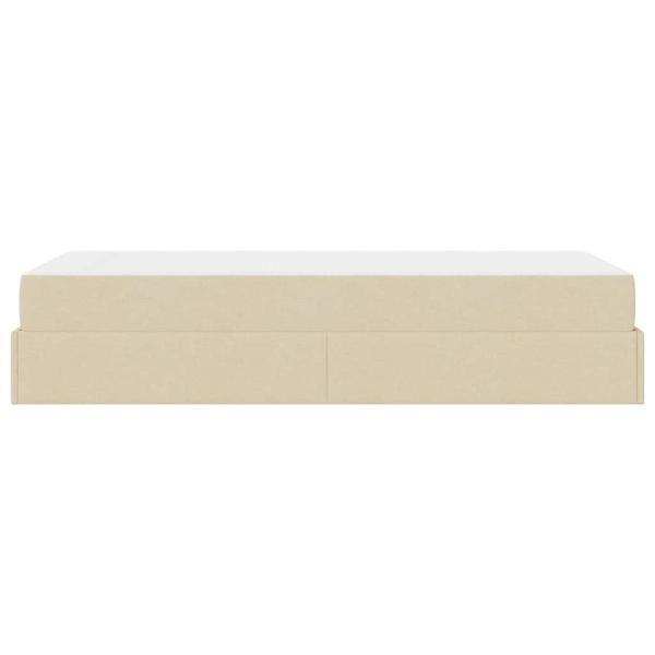 Bettgestell mit Matratze Creme 90 x 190 cm Stoff