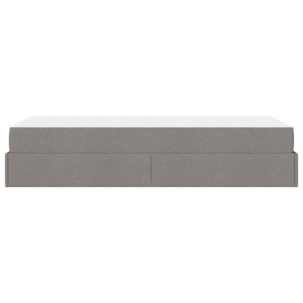 Bettgestell mit Matratze Taupe 90 x 200 cm Stoff