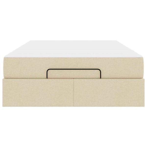 Bettgestell mit Matratze Creme 120 x 190 cm Stoff