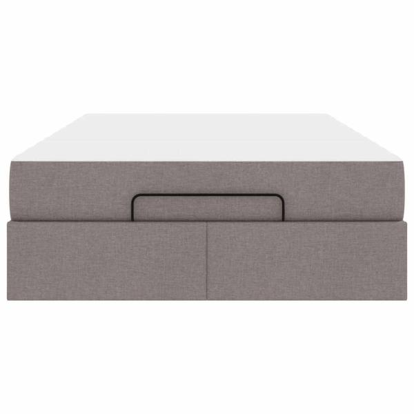 Bettgestell mit Matratze Taupe 120 x 200 cm Stoff
