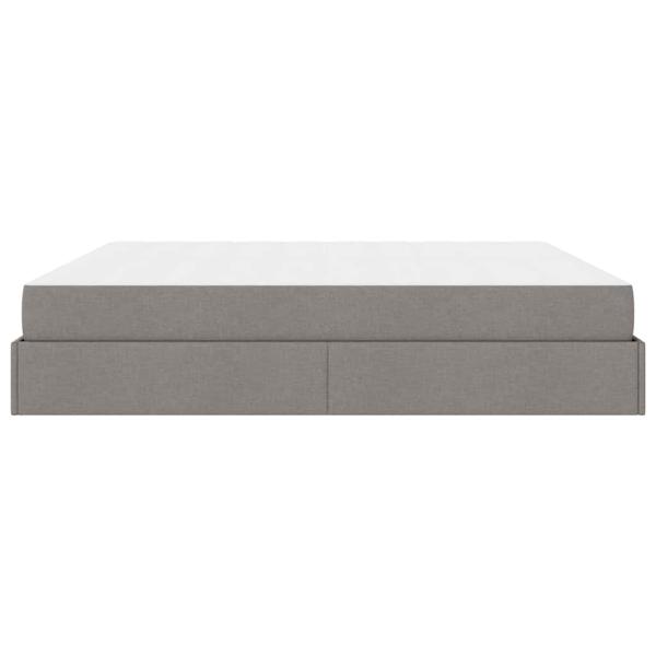 Bettgestell mit Speicher Taupe 200 x 200 cm Stoff
