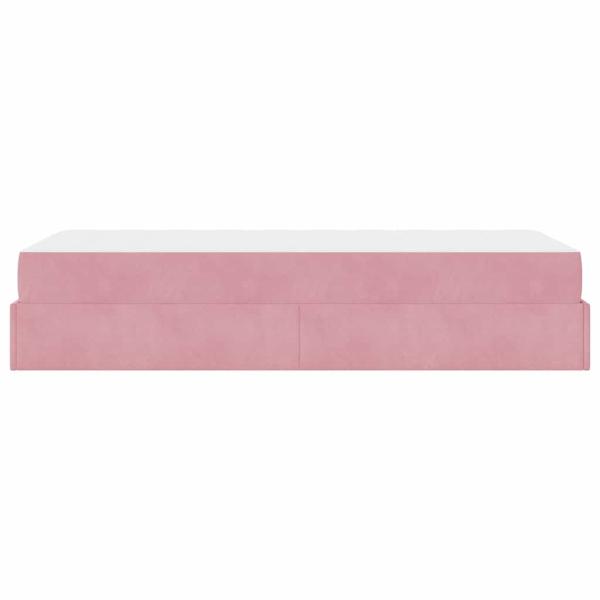Bettgestell mit Matratze mit Speicher Rosa 80 x 200 cm Samt