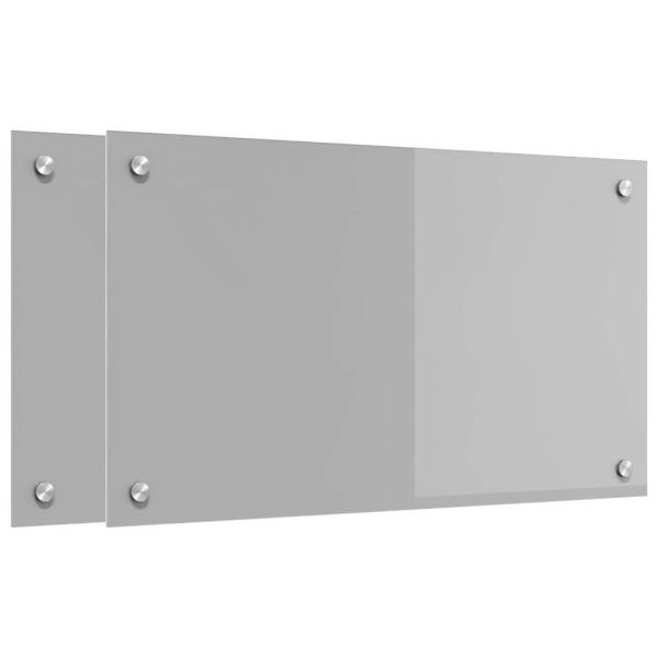 Küchenrückwand 2 stk. Hellgrau 70 x 40 cm Gehärtetes Glas