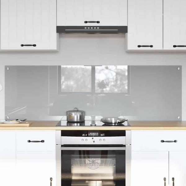 ARDEBO.de - Küchenrückwand 2 pcs Hellgrau 80 x 50 cm Gehärtetes Glas
