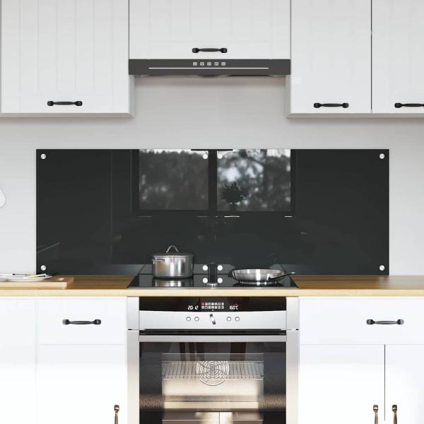 ARDEBO.de - Küchenrückwand 2 pcs Dunkelgrau 70 x 50 cm Gehärtetes Glas