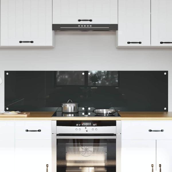 ARDEBO.de - Küchenrückwand 2 pcs Dunkelgrau 80 x 40 cm Gehärtetes Glas