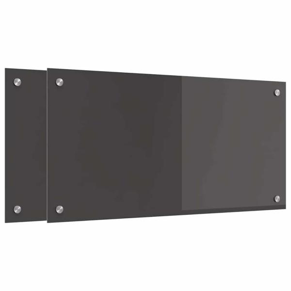 Küchenrückwand 2 pcs Dunkelgrau 80 x 40 cm Gehärtetes Glas
