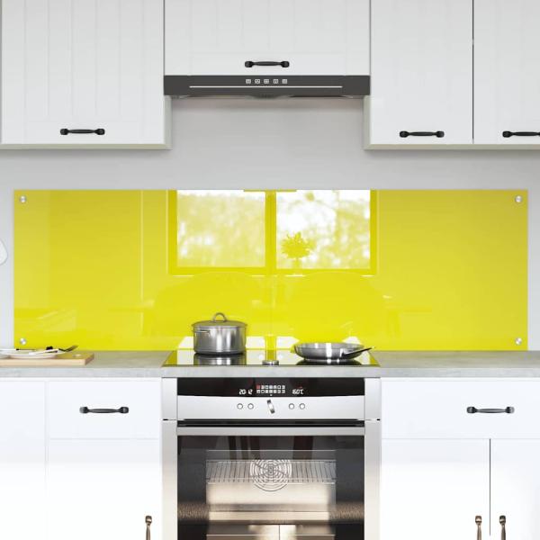 ARDEBO.de - Küchenrückwand 2 pcs Gelb 80 x 50 cm Gehärtetes Glas