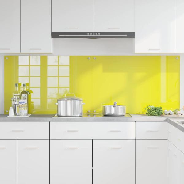 Küchenrückwand 2 pcs Gelb 90 x 60 cm Gehärtetes Glas