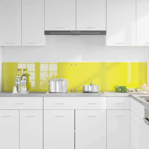 Küchenrückwand 2 pcs Gelb 100 x 40 cm Gehärtetes Glas