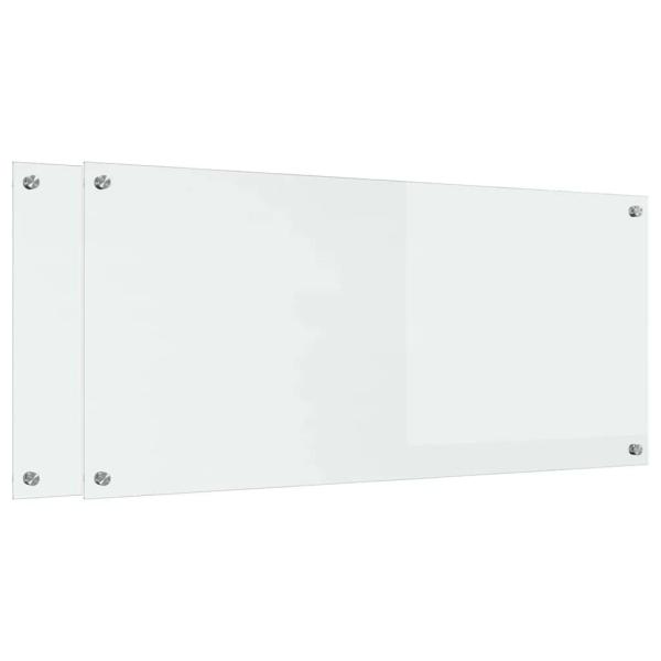 Küchenrückwand 2 pcs Transparent 110 x 50 cm Gehärtetes Glas