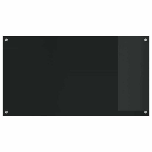Küchenrückwand 2 pcs Schwarz 110 x 60 cm Gehärtetes Glas