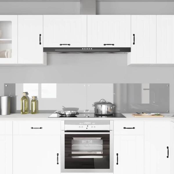 Küchenrückwand 2 pcs Hellgrau 110 x 40 cm Gehärtetes Glas