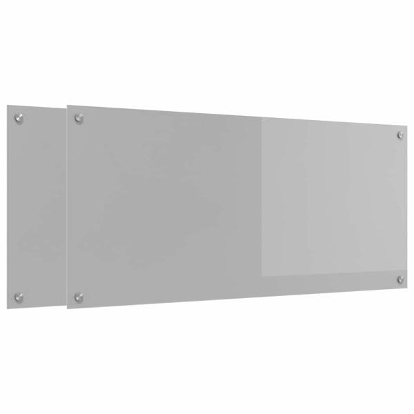 Küchenrückwand 2 pcs Hellgrau 110 x 50 cm Gehärtetes Glas