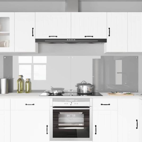 Küchenrückwand 2 pcs Hellgrau 110 x 60 cm Gehärtetes Glas