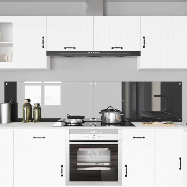 ARDEBO.de - Küchenrückwand 2 pcs Dunkelgrau 110 x 50 cm Gehärtetes Glas