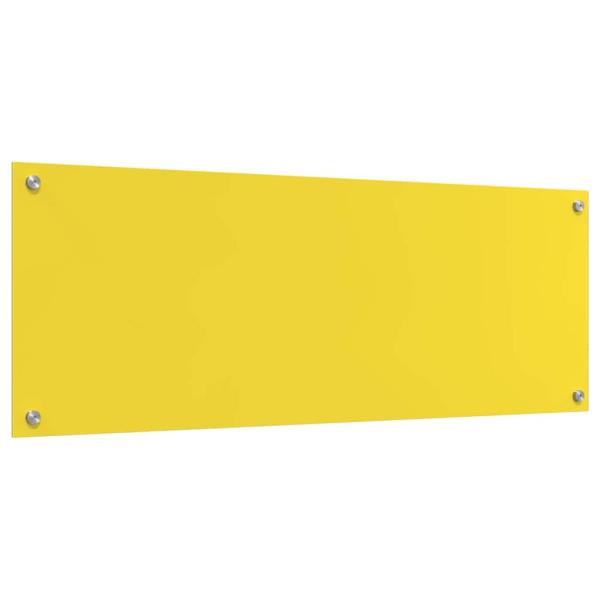 Küchenrückwand 2 pcs Gelb 110 x 40 cm Gehärtetes Glas