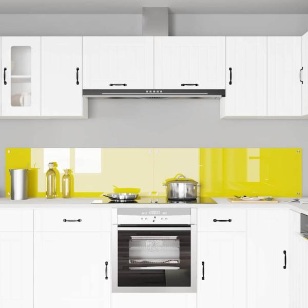 Küchenrückwand 2 pcs Gelb 120 x 40 cm Gehärtetes Glas