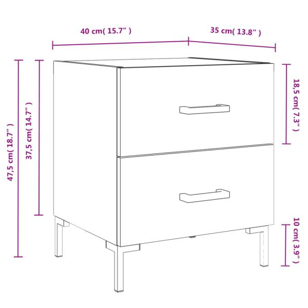 Nachttisch Betongrau 40x35x47,5 cm Holzwerkstoff