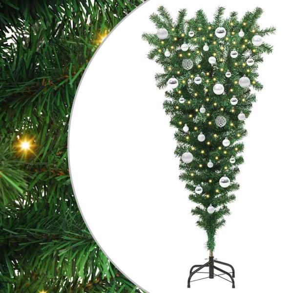 Umgekehrter künstlicher vorbeleuchteter Weihnachtsbaum mit Kugel-Set