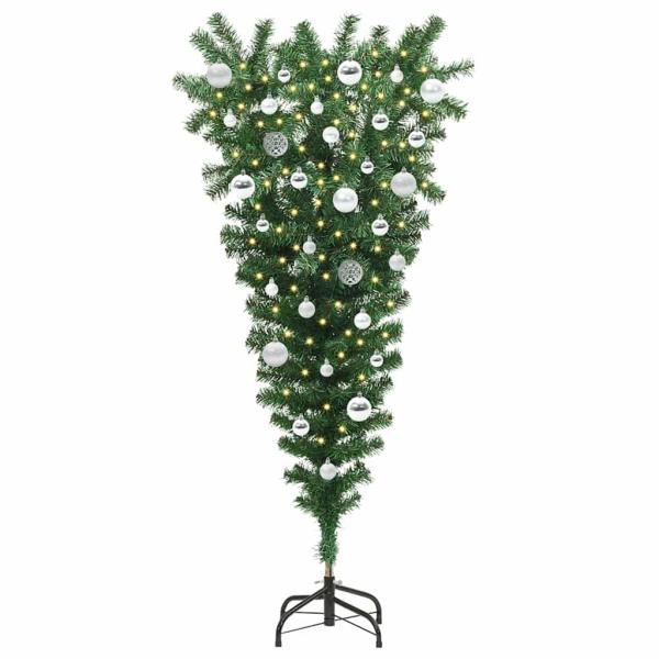 Umgekehrter künstlicher vorbeleuchteter Weihnachtsbaum mit Kugel-Set