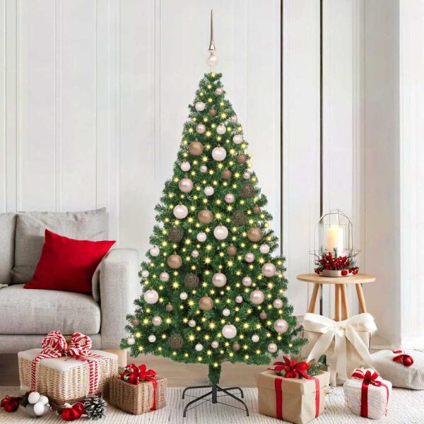 ARDEBO.de - Künstlicher Weihnachtsbaum mit 300 LEDs mit Ständer Grün 180 cm