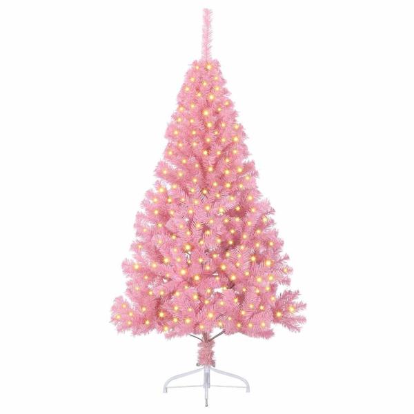 Künstlicher vorbeleuchteter Weihnachtsbaum Rosa 180 cm PVC