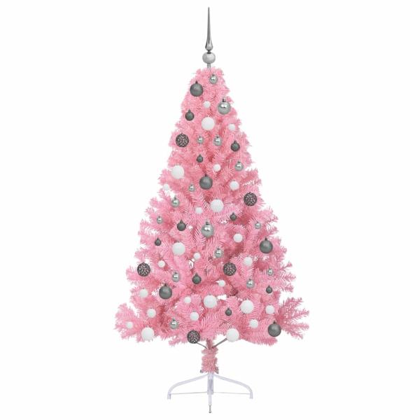 Künstlicher vorbeleuchteter Weihnachtsbaum Rosa 180 cm PVC