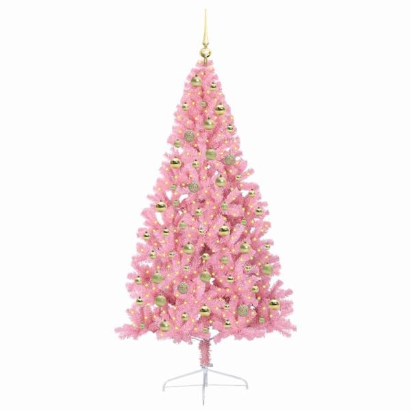 Künstlicher vorbeleuchteter Weihnachtsbaum Rosa 180 cm PVC