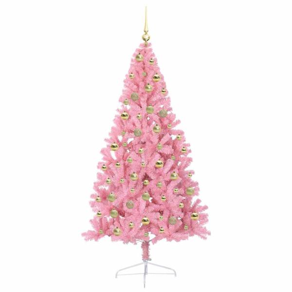 Künstlicher vorbeleuchteter Weihnachtsbaum Rosa 180 cm PVC