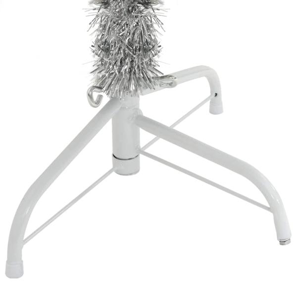 Künstlicher vorbeleuchteter Weihnachtsbaum Silber 150 cm PET