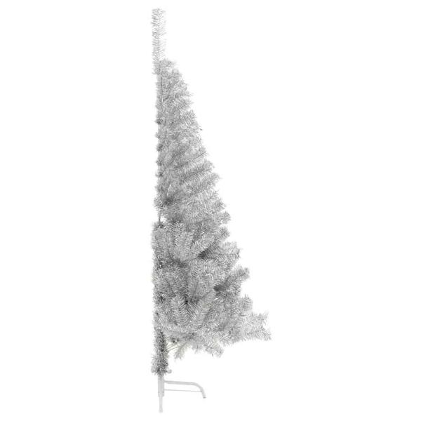 Künstlicher vorbeleuchteter Weihnachtsbaum Silber 150 cm PET