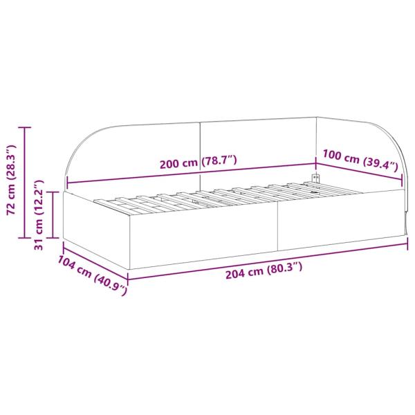 Eckbettgestell mit Kopfteil Rosa 100 x 200 cm Samt