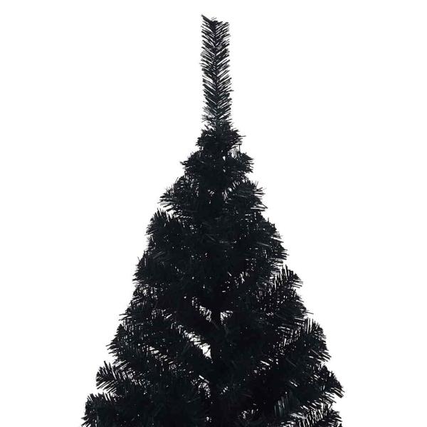 Künstlicher vorbeleuchteter Weihnachtsbaum Schwarz 210 cm PVC
