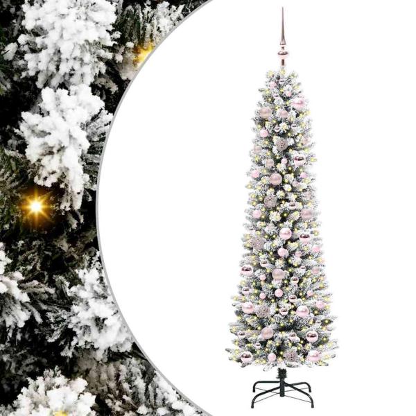 Künstlicher Weihnachtsbaum mit 300 LEDs Grün und Weiß 180 cm