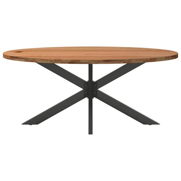 Esstisch Hellbraun 200x100x74 cm Massivholz Eiche Oval