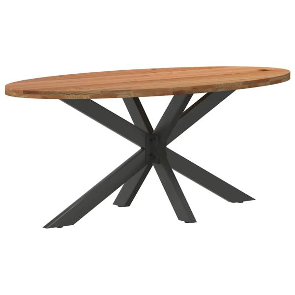 Esstisch Hellbraun 200x100x74 cm Massivholz Eiche Oval