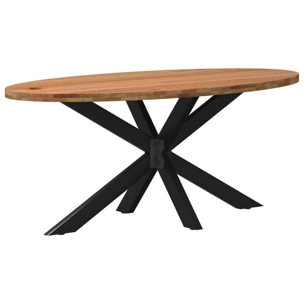 ARDEBO.de - Esstisch Hellbraun 200x100x74 cm Massivholz Eiche Oval