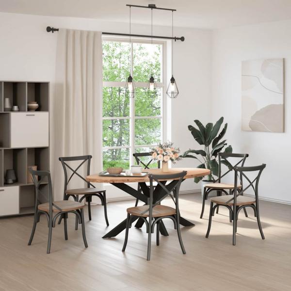Esstisch Hellbraun 200x100x74 cm Massivholz Eiche Oval