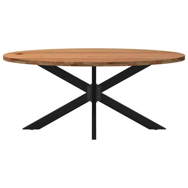 Esstisch Hellbraun 200x100x74 cm Massivholz Eiche Oval
