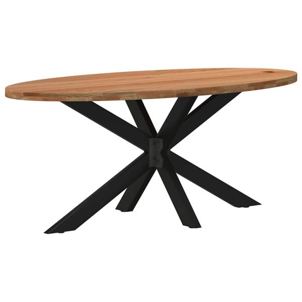 Esstisch Hellbraun 200x100x74 cm Massivholz Eiche Oval