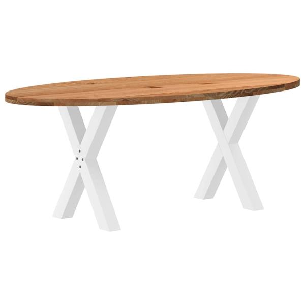 ARDEBO.de - Esstisch Hellbraun 200x100x74 cm Massivholz Eiche Oval
