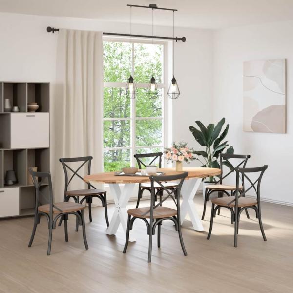 Esstisch Hellbraun 200x100x74 cm Massivholz Eiche Oval